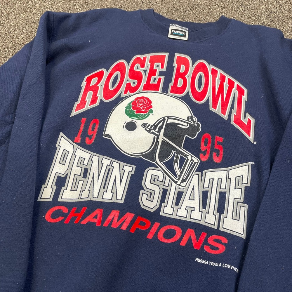 Vintage Tultex 1995 Rose Bowl Penn State Champions Sweatshirt Navy Blue Large - Picture 2 of 8